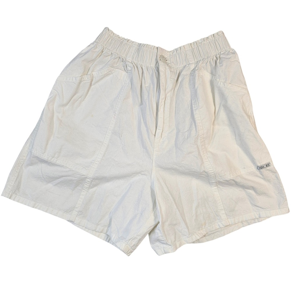 Vintage Cherokee White High Waisted Elastic Waist Shorts 12